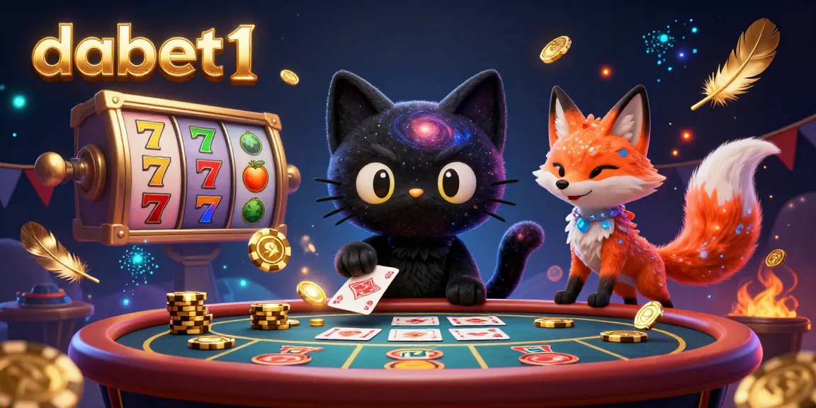Experience thrilling slot action with dabet1's cosmic casino as feline charm pulls golden chips.