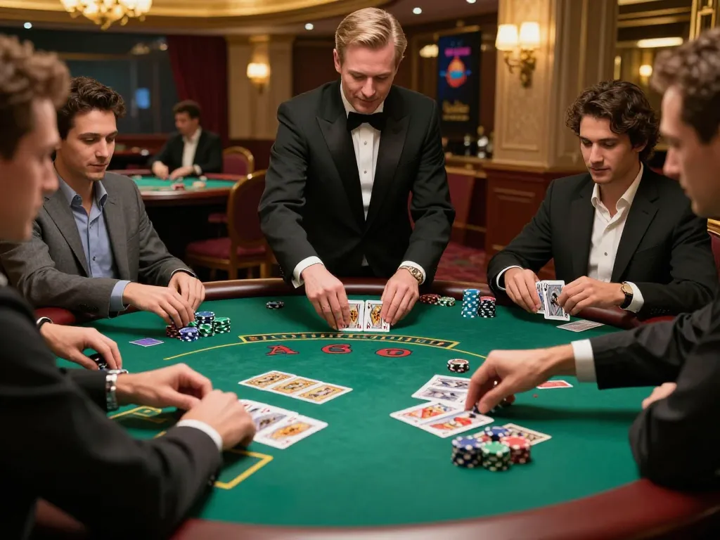 Players strategically placing bets at sc88 blackjack table in a vibrant casino atmosphere