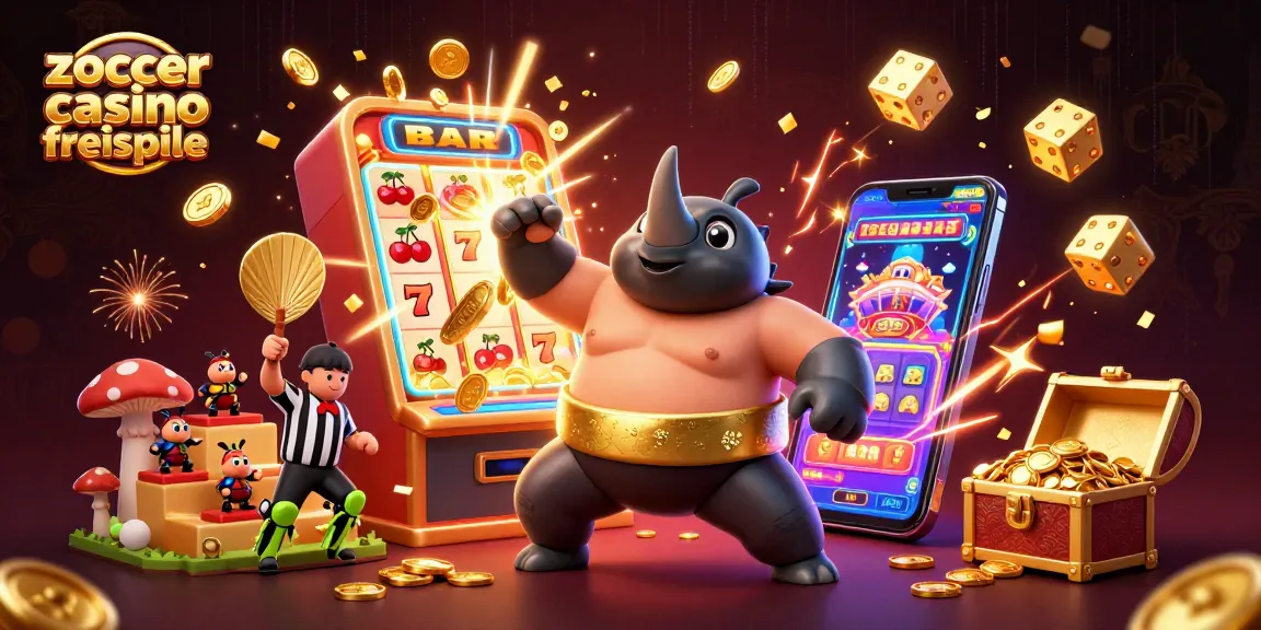 Experience the thrill of zoccer casino freispiele with vibrant 3D illustration showcasing dynamic casino elements.