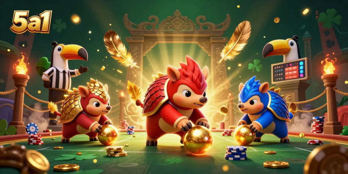 Engage in the excitement of 5a1 as rival pangolins clash in a dazzling casino showdown.